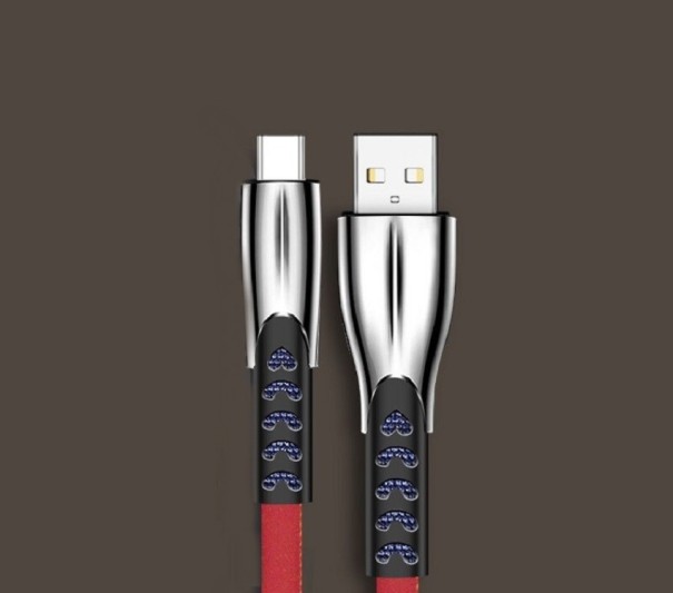 Datový kabel USB na Micro USB / USB-C / Lightning K577 červená 3