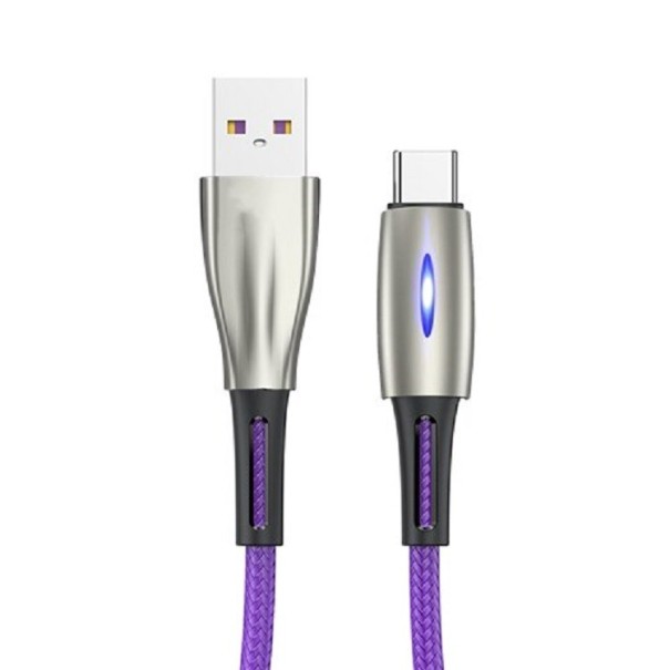 Dátový kábel USB na USB-C K477 fialová 2 m
