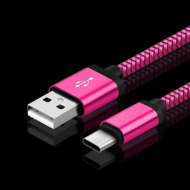 Datový kabel USB na USB-C K571 tmavě růžová 3 m