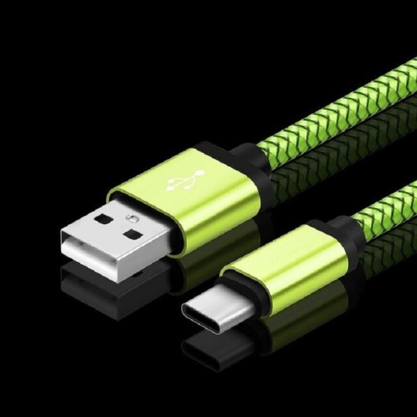 Datový kabel USB na USB-C K571 zelená 25 cm