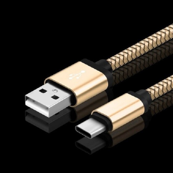 Datový kabel USB na USB-C K571 zlatá 3 m