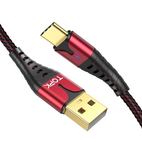 Dátový kábel USB na USB-C K610 červená