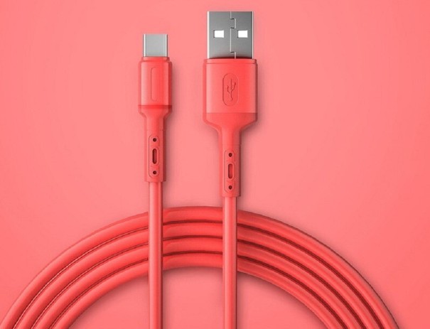 Datový kabel USB na USB-C K667 červená 1,5 m