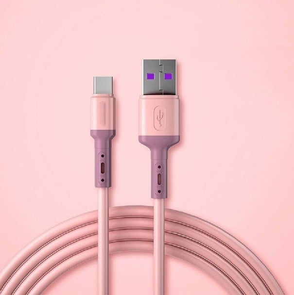 Datový kabel USB na USB-C K667 růžová 2 m