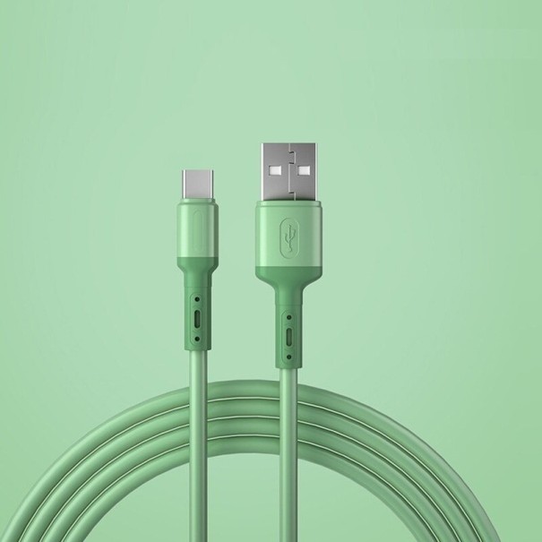 Datový kabel USB na USB-C K667 zelená 2 m