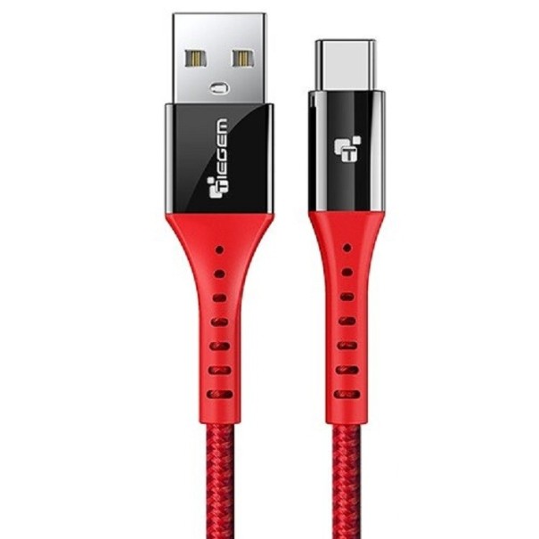 Datový kabel USB na USB-C K687 červená 2 m