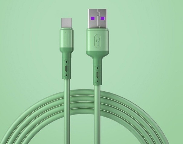 Datový kabel USB / USB-C K609 zelená 2 m