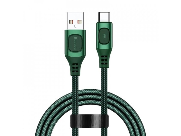 Datový kabel USB / USB-C K685 armádní zelená 2 m