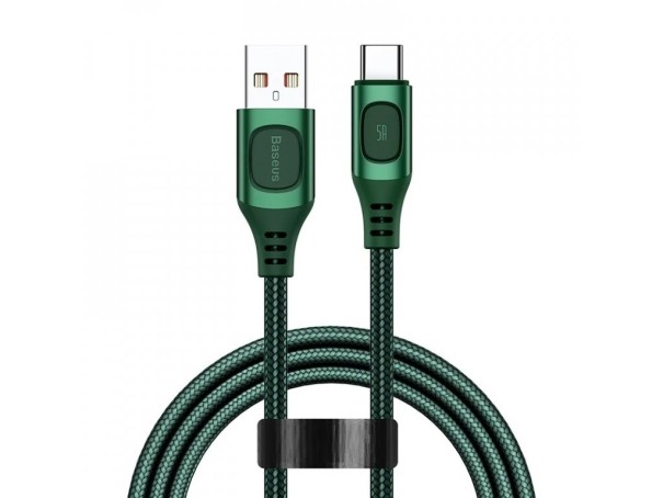 Dátový kábel USB / USB-C K685 armádny zelená 1 m