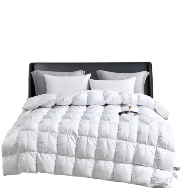 Daunendecke 180 x 220 cm 3,5 kg Weißes Gänsefedern Winter Steppdecke 3D-Kammerkonstruktion Wärmende Decke weiß