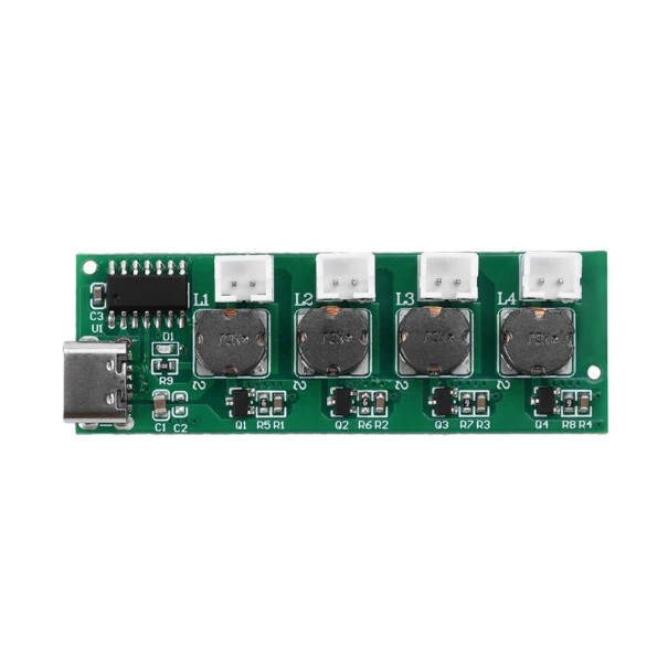 DC5V čtyřstříkací ultrazvukový zvlhčovač modul řídicí deska atomizace DIY nebulizér s TYPE-C rozhraním 58,7×19,6×9,5 mm 1