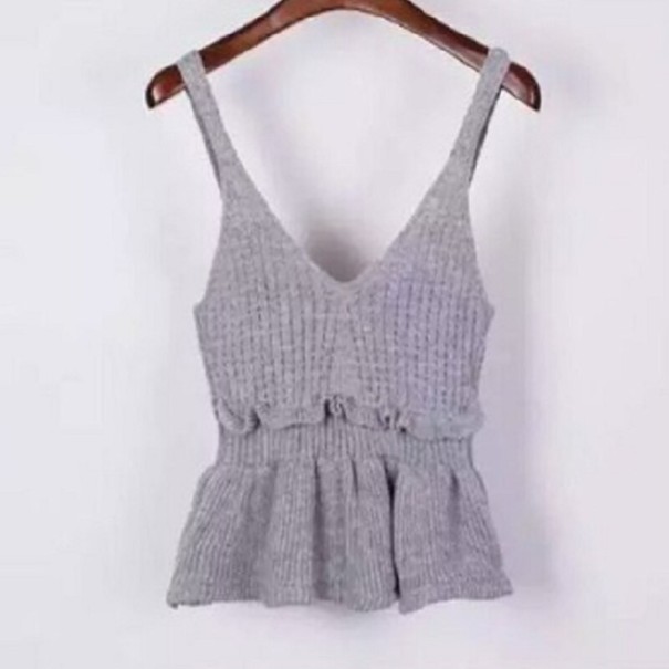 Débardeur en tricot pour femmes gris