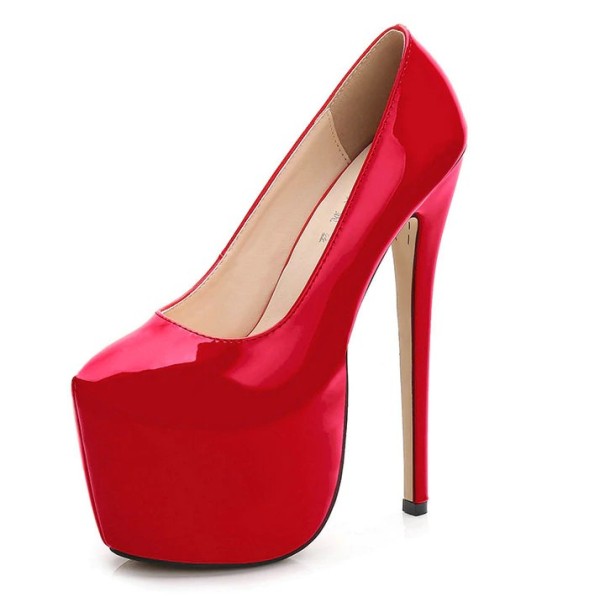 Décolleté da donna con plateau rosso 38