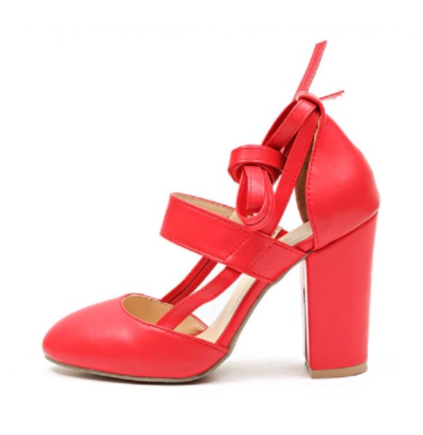 Décolleté da donna in pelle sintetica rosso 38