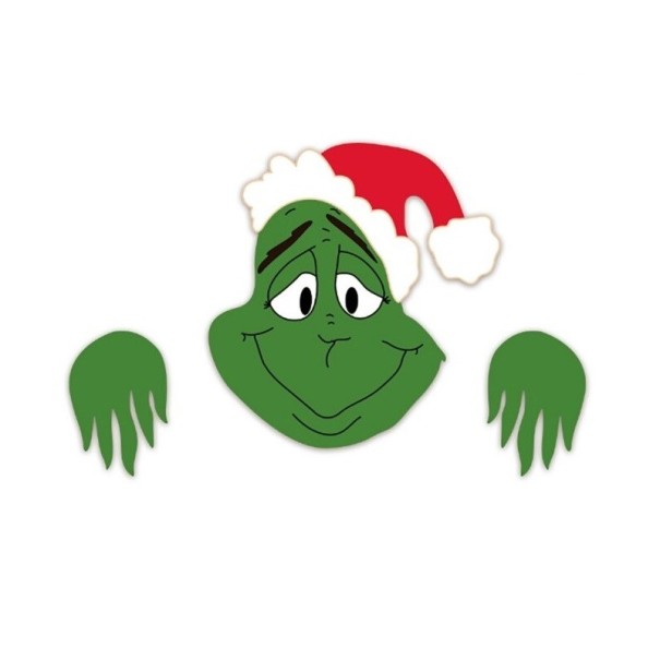 Decor pentru gard de Crăciun Grinch 1