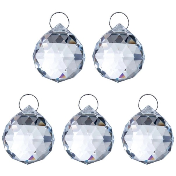 Decoração de cristal suspensa 5 pcs 1