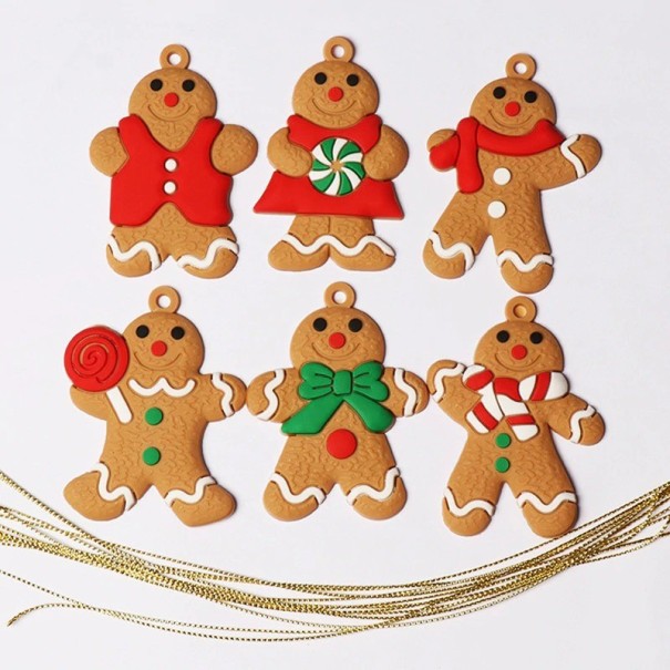 Decoração de Natal de biscoito de gengibre 6 pcs 1