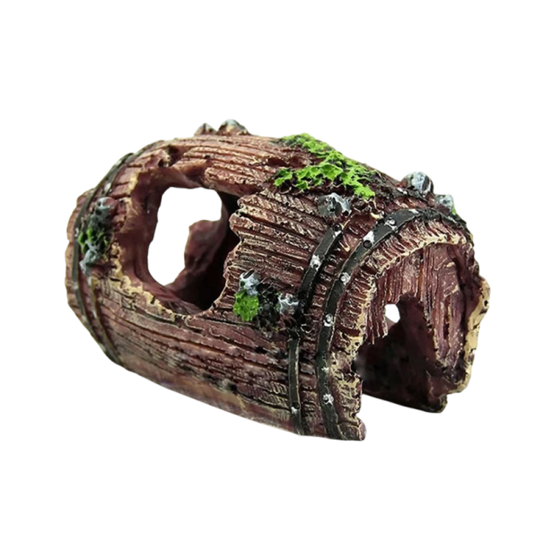 Decoração para aquário Tronco oco de árvore Casa de aquário Refúgio para peixes Aspeto natural Acessórios para aquário Paisagem subaquática castanho