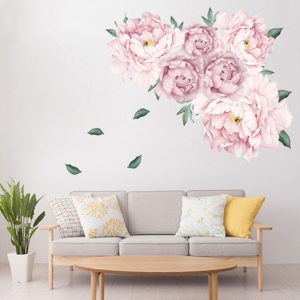 Decoración autoadhesiva con peonías. 1