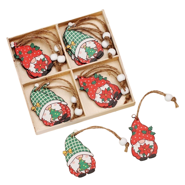 Decoración colgante de elfo navideño, 12 piezas 2