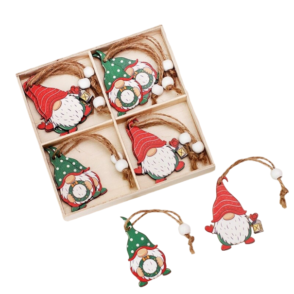 Decoración colgante de elfo navideño, 12 piezas 3