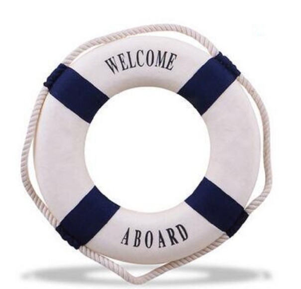 Decoración de aro salvavidas azul