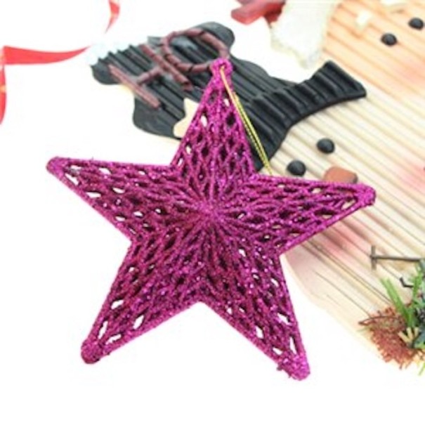 Decoración de estrella navideña rosa oscuro