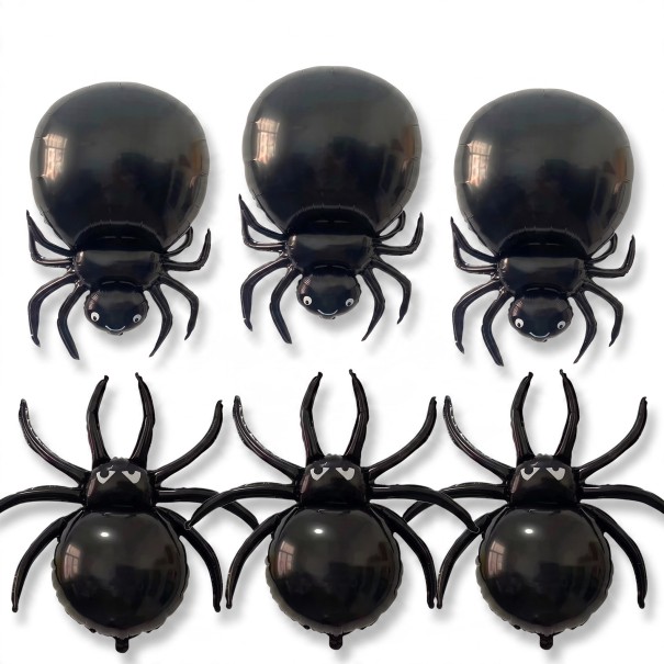 Decoración de Halloween Globos Inflables de Araña de Pie 6 pcs Dos Tipos de Arañas con Patas Largas Negra para la Fiesta de Halloween 1