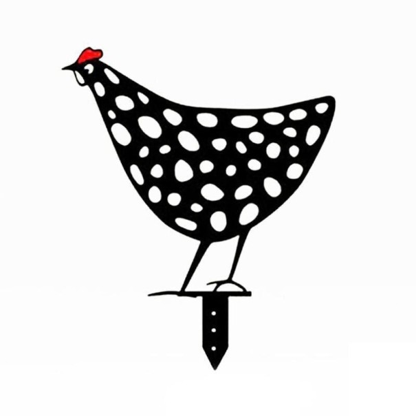 Decoración de jardín con forma de gallina 3