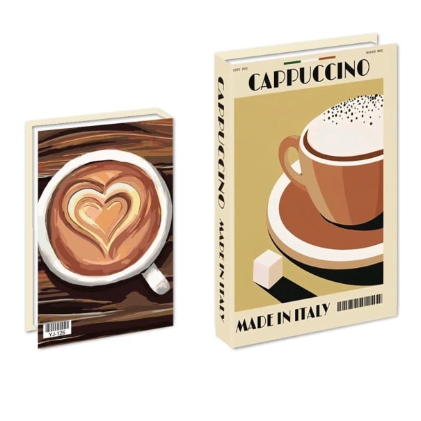 Decoración de libro falso No abrible atrapa libro Cappuccino Hecho en Italia Accesorio vintage para el hogar en estantería para sala de estar oficina 1