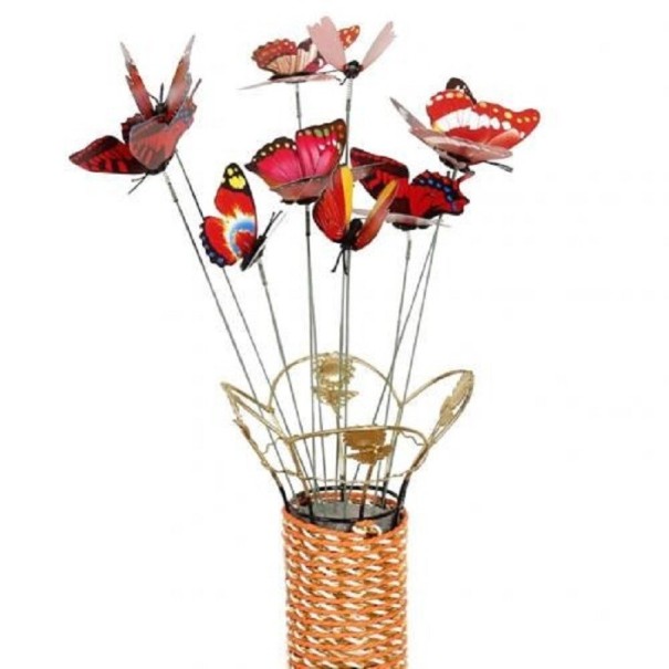 Decoración en relieve mariposa 10 uds H897 rojo