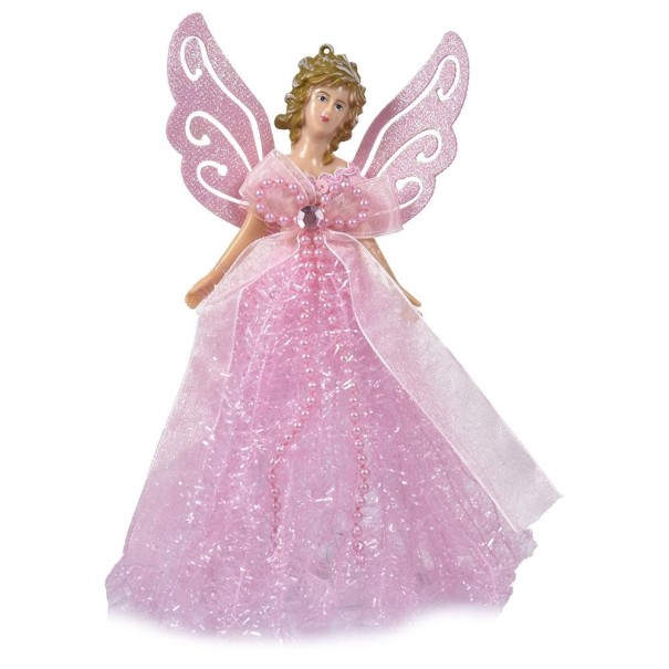 Decoración navideña de ángel rosa
