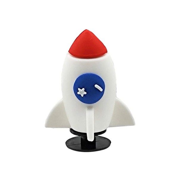 Decoración para crocs 3D cohete 3–5 cm PVC blanco-rojo-azul adorno para zuecos complemento para zapatos perforados 1
