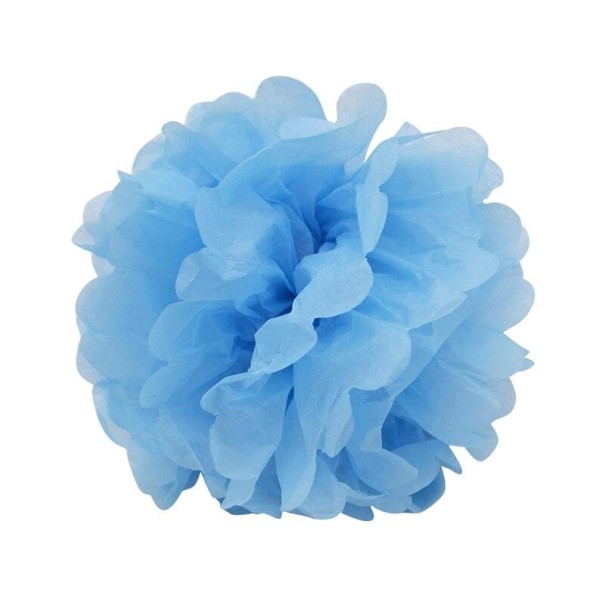 Decoratie pompons 5 stuks lichtblauw 15 cm