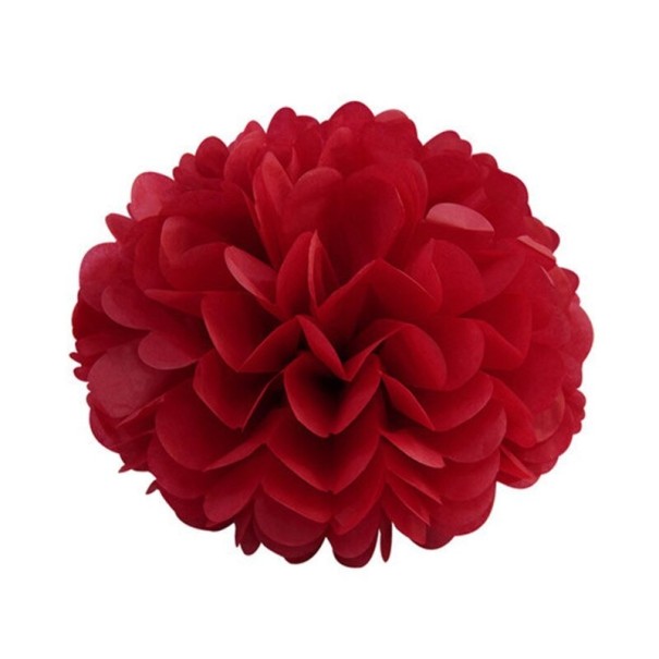 Decoratie pompons 5 stuks rood 30 cm
