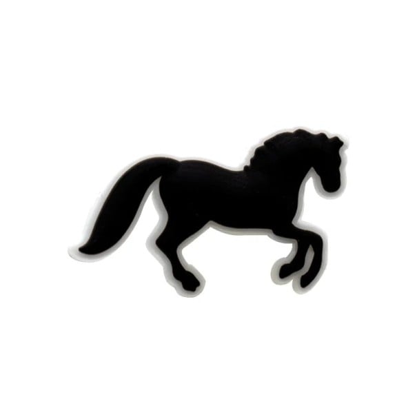 Decoratie voor crocs silhouet van een paard 2–3 cm PVC zwarte versiering voor schoenen accessoire voor crocs schoeisel met dierenmotief en ruiterstijl 1
