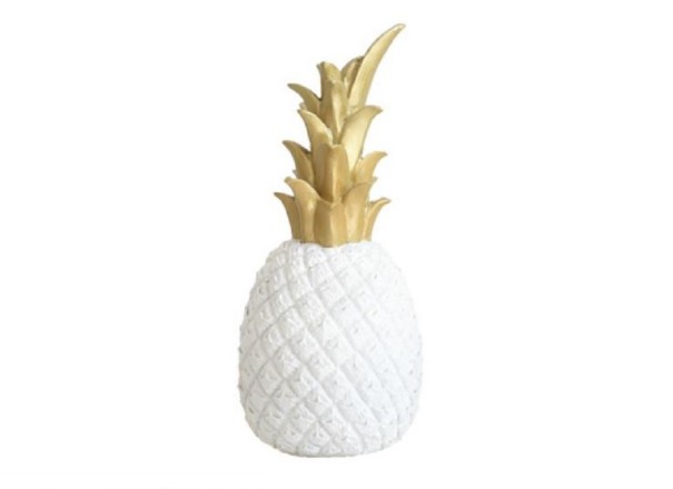 Decoratief ananasbeeldje wit L