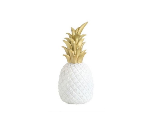 Decoratief ananasbeeldje wit M