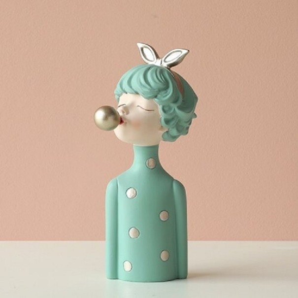Decoratief beeldje van een meisje C580 turquoise S