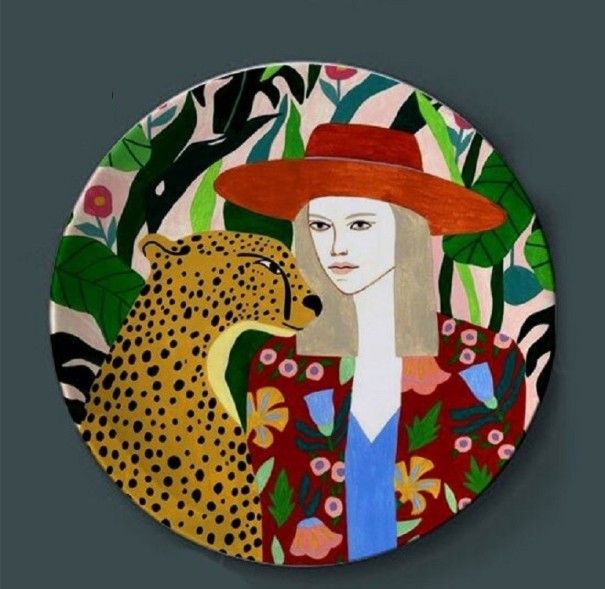 Decoratief bord met dierenmotief L 7