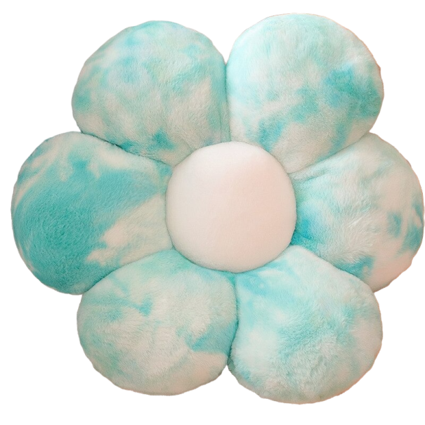 Decoratief kussen bloem 50 cm lichtblauw