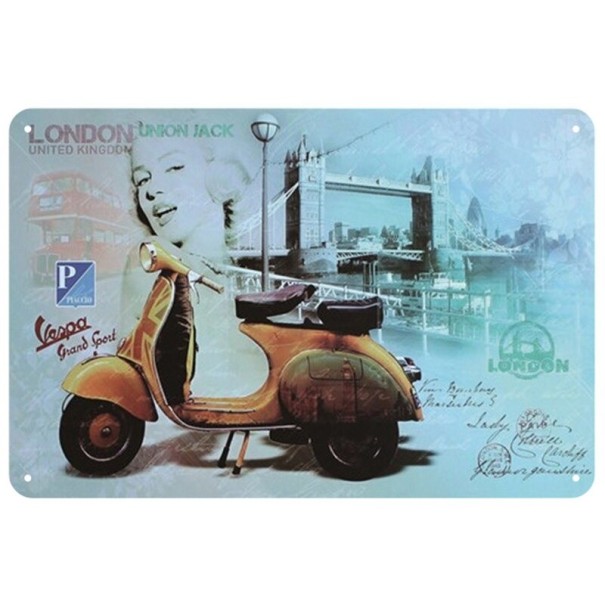 Decoratief retro blikken bord 20