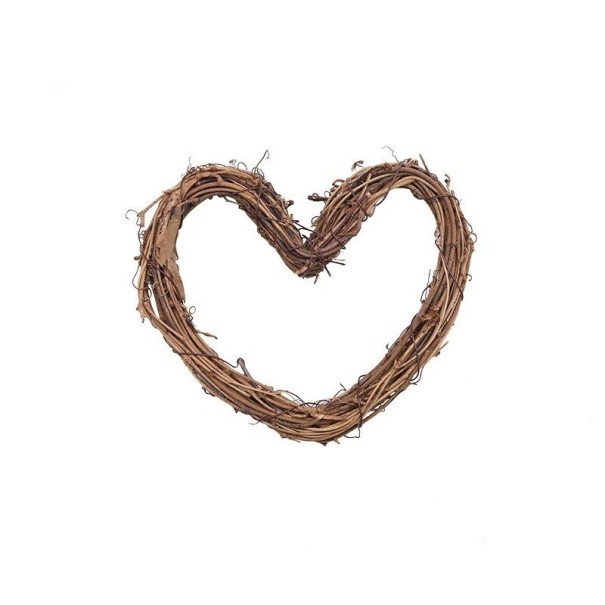 Decoratief rieten hart 15 cm