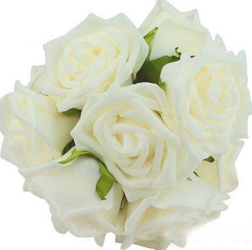 Decoratief rozenboeket - 10 stuks crème