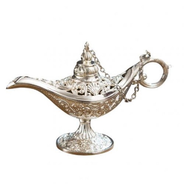 Decoratieve Aladdin&#39;s lamp C489 zilver