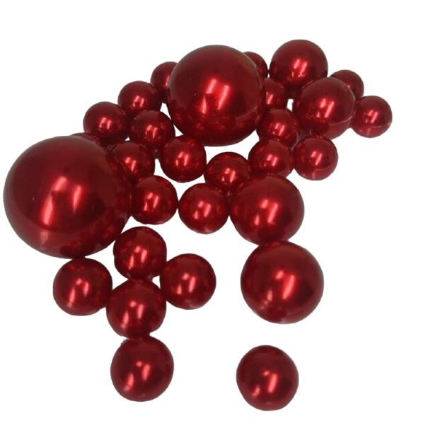 Decoratieve ballen voor vaas 38 stuks rood