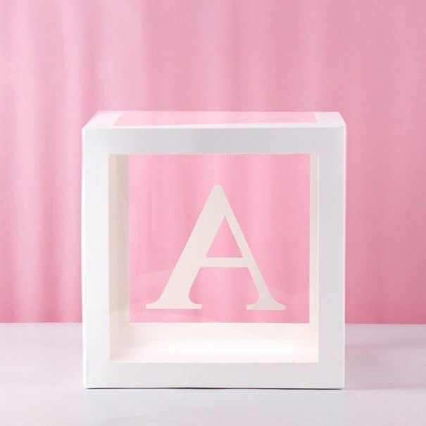 Decoratieve ballondoos met letter 27 x 27 cm A