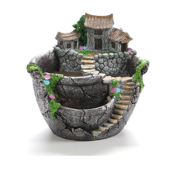 Decoratieve bloempot H1028 grijs 1