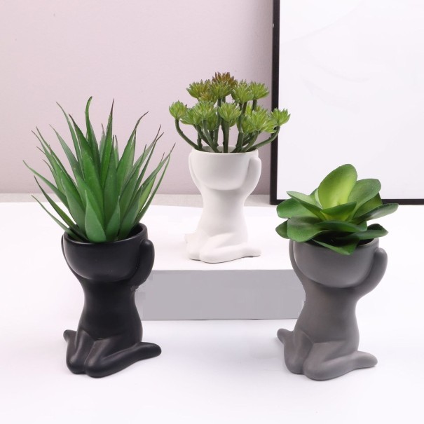 Decoratieve bloempot stokfiguur