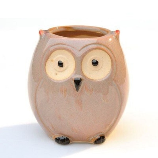 Decoratieve bloempot uil 4